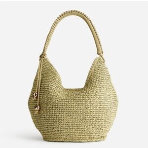 Madewell Camren Straw Woven Handbag with Leather